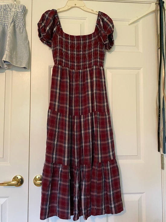 American Eagle Outfitters Dresses & Skirts - American Eagle Burgundy Navy Plaid Maxi Dress